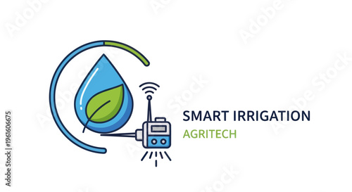 Smart Irrigation Agritech: Water Drop, Leaf, Sensor, Technology, Agriculture