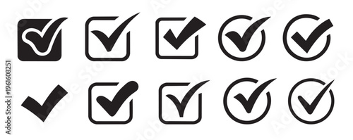 Unique different checkmark design set