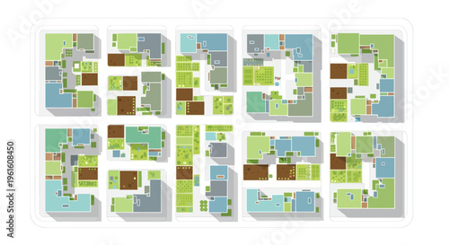 Modern Urban Planning Site Plan with Green Spaces and Sustainable Residential Architecture