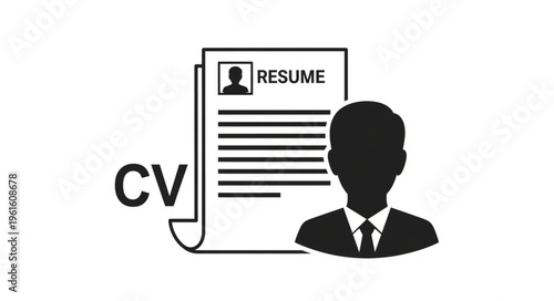 Resume and CV Illustration - Job Application and Career Opportunities Concept.