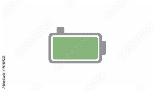 Battery flat vector icon with charge level indicator isolated on white background EPS10