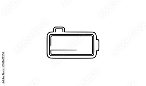 Battery outline vector icon minimal line style with charge indicator isolated on white background EPS10