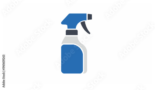 Spray bottle flat vector icon with trigger nozzle cleaning container illustration isolated on white background EPS10