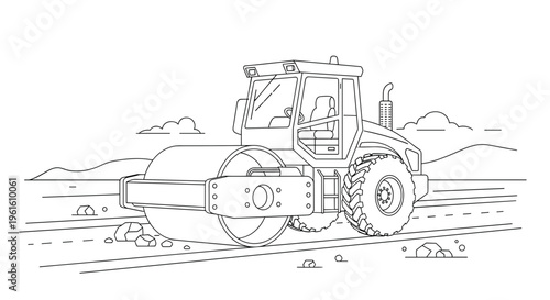 Road Roller Vehicle Construction Equipment.