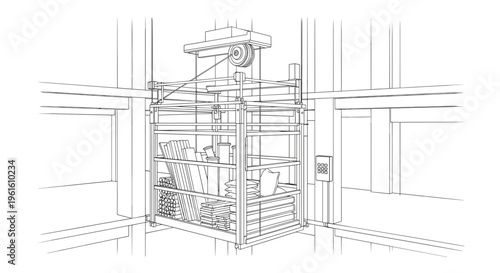 Scaffolding around building construction site.