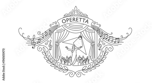 Operetta, Stage Performance, Music, Concert, Vintage Illustration