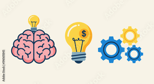 Brainstorming Ideas, Innovation, and Business Growth Concept