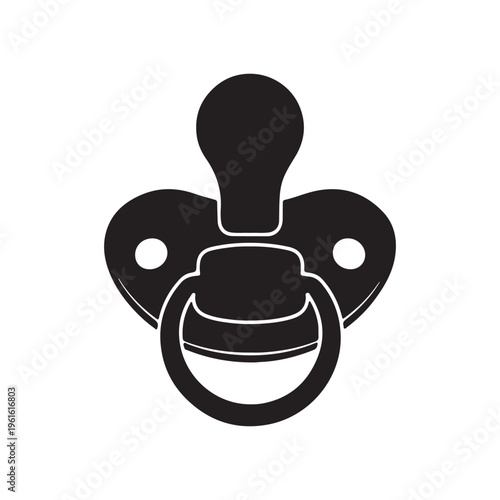 Baby pacifier silhouette vector illustration on white background