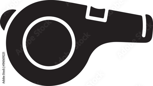 Isolated vector illustration of a classic whistle with a spiral design and handle for use in sports or event coordination