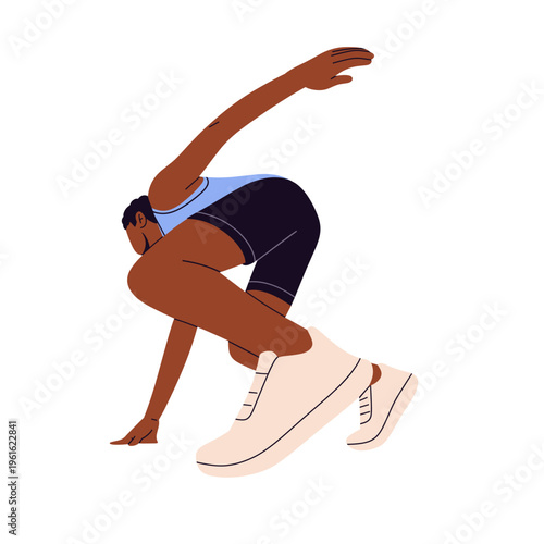 Flat vector of athletes playing sports running. dynamic poses, balls, and equipment in a modern minimal style. Perfect for sports apps, fitness content, educational materials, and active lifestyle 