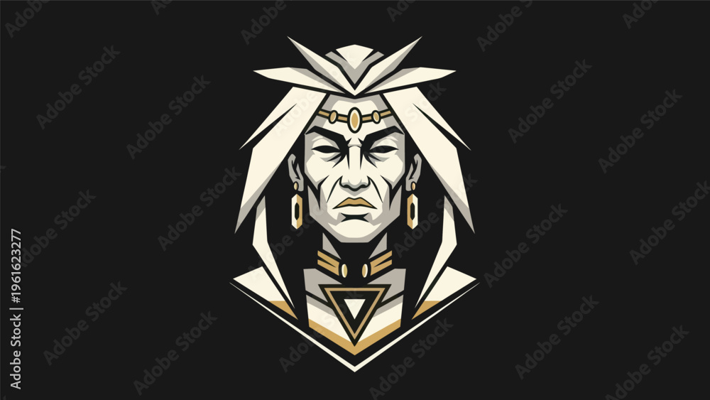 Obraz premium Abstract warrior portrait in vector style