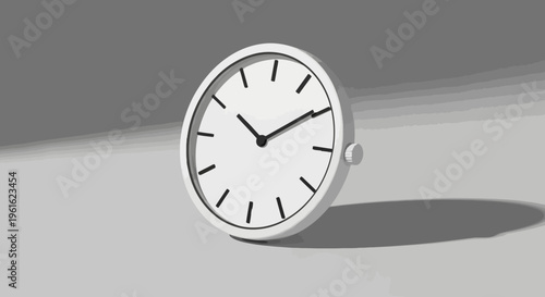 Fotografie Wall clock on office wall showing time, business deadline concept, illustration