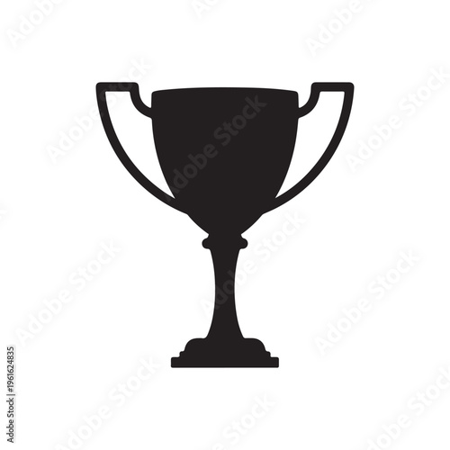 Trophy silhouette vector illustration on white background