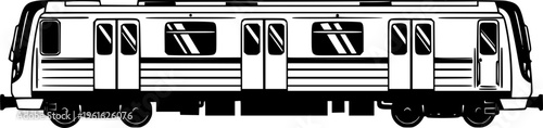 Subway train vector illustration on white background
