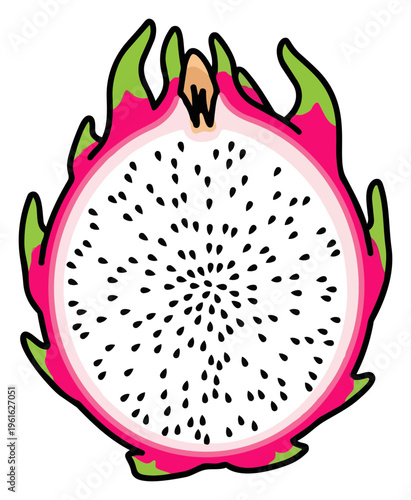 Vibrant Dragon Fruit Slice A Colorful and Exotic Tropical Delight 1.