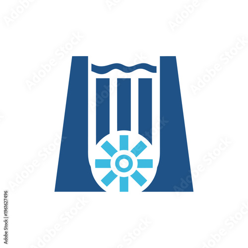 Logo of hydroelectric dam power plant.