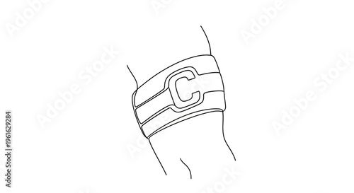 Medical Compression Bandage on Arm - Line Art Illustration