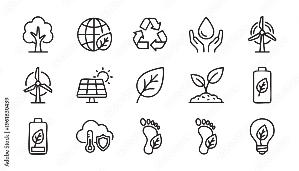 Fototapeta premium Minimal ecology and environmental protection icon