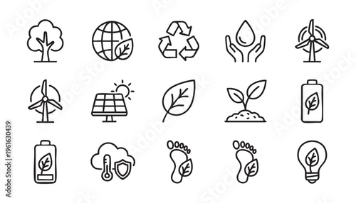 Minimal ecology and environmental protection icon