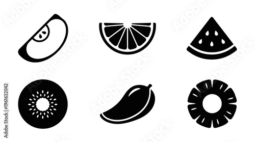 A vibrant assortment of sliced fruits including watermelon, orange, and kiwi on a white background