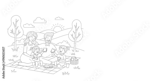 Family Picnic Serenity Children's Book Charm in Nature