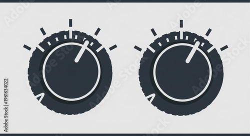 Dual Control Knobs - Precision Settings for Audio and Visual Equipment.