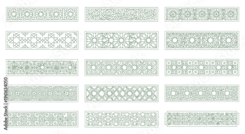Collection of Islamic Geometric Patterns - Decorative Borders and Frames