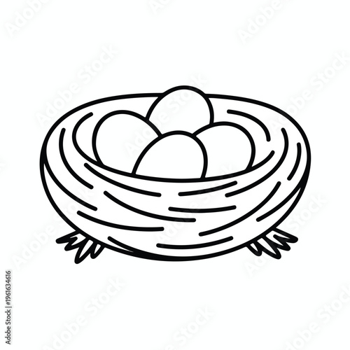A cartoon vector illustration of an isolated apple, tomato, and sliced brown bread on a white breakfast plate with sweet chocolate cake dessert