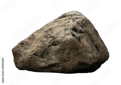 Large brown rock stone natural isolated on a transparent background