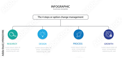 4 step infographic template, business infographic, timeline infographic, whit 4 step or option,	
