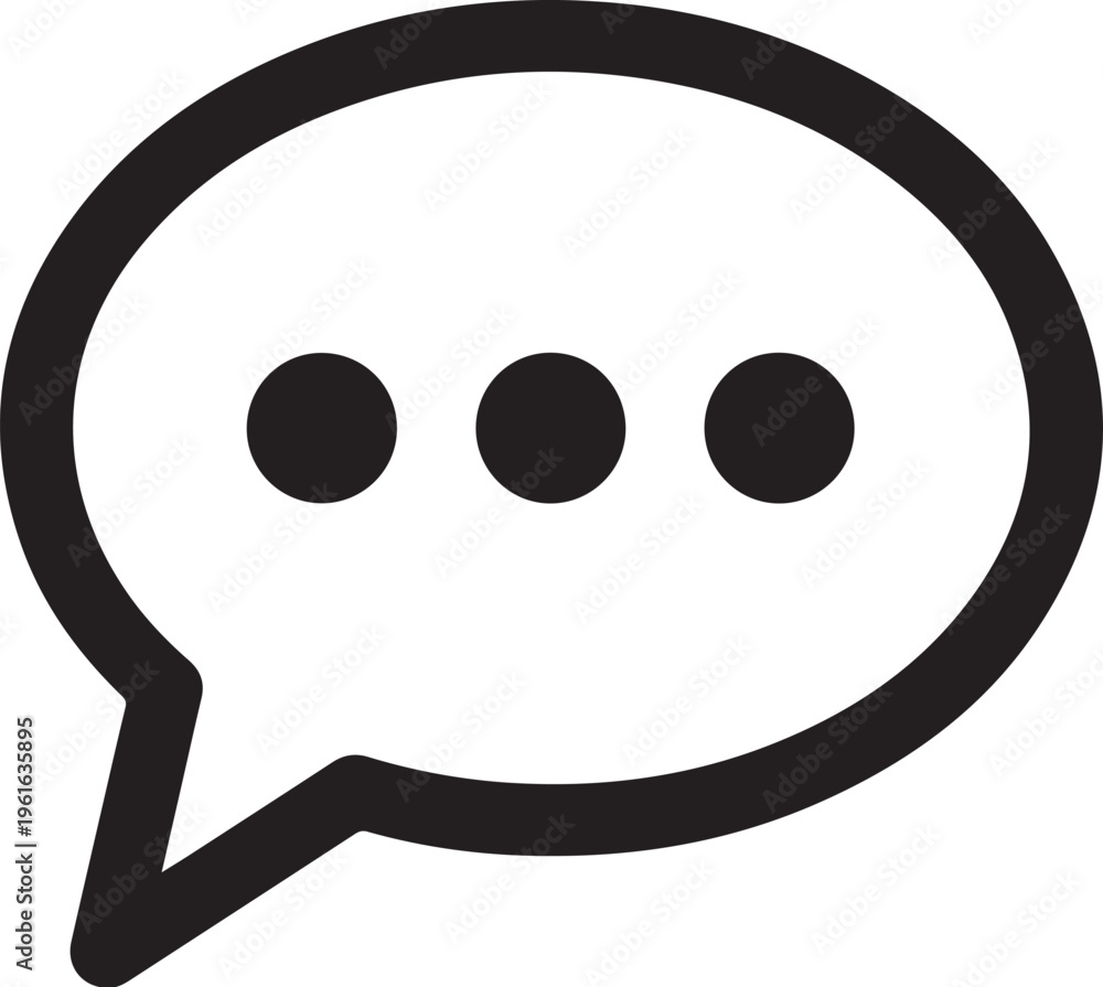 Fototapeta premium Chat, speech bubble, conversation icon, black, vector