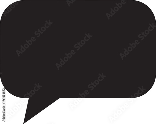 Speech bubble, black speech bubble, vector icon, communication symbol, chat box