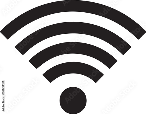 WiFi symbol, wireless internet icon, network connection sign, black wifi logo