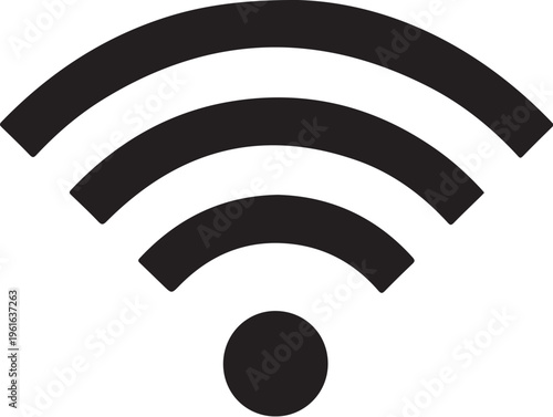 WiFi symbol, wireless internet icon, network connection sign, black wifi logo
