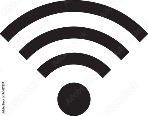WiFi symbol, wireless internet icon, network connection sign, black wifi logo