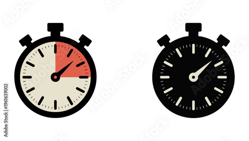 Two stopwatches one displaying elapsed time and the other at rest