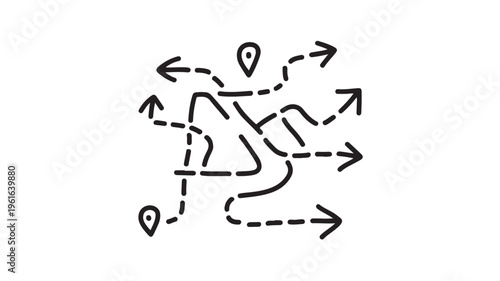Confused Businessman Searching For Direction With Multiple Paths For Conceptual Corporate Challenges