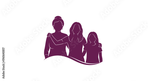 Generations of women group portrait illustration