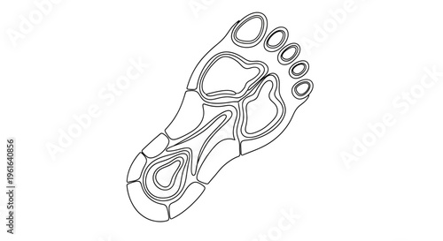 Abstract Footprint Outline Graphic