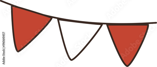 vector illustration of a red and white shield with ribbon