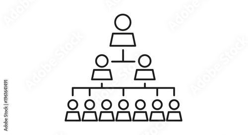 Organizational Hierarchy Chart Illustrating Management Structure and Employee Reporting.