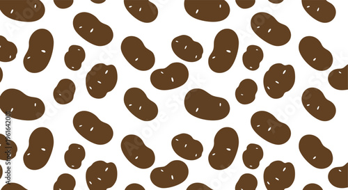 Stylized potatoes in a repeating pattern on a clean white background a versatile graphic for culinary designs and healthy food themes