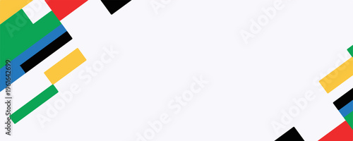 Colorful sport background for olympic international tournament in Paris france 2024. Abstract wave geometric color background with sport athletic style for world sport event.