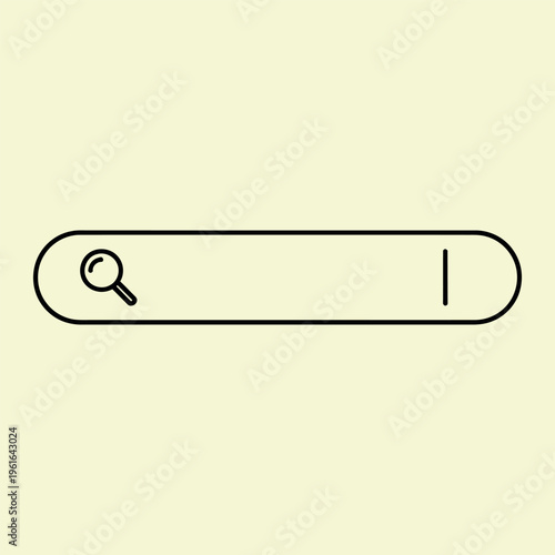 Wallpaper Mural Minimal line search bar with magnifying glass line minimal simple black lines pale yellow background Torontodigital.ca