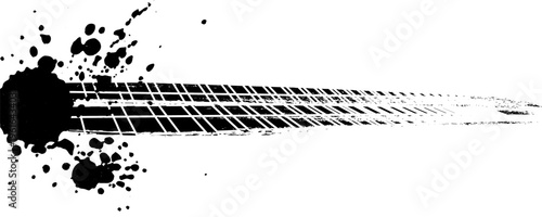 PrintVector Print Textured Tire Track . Design Element . Car tread silhouette . Mud splash grunge texture
