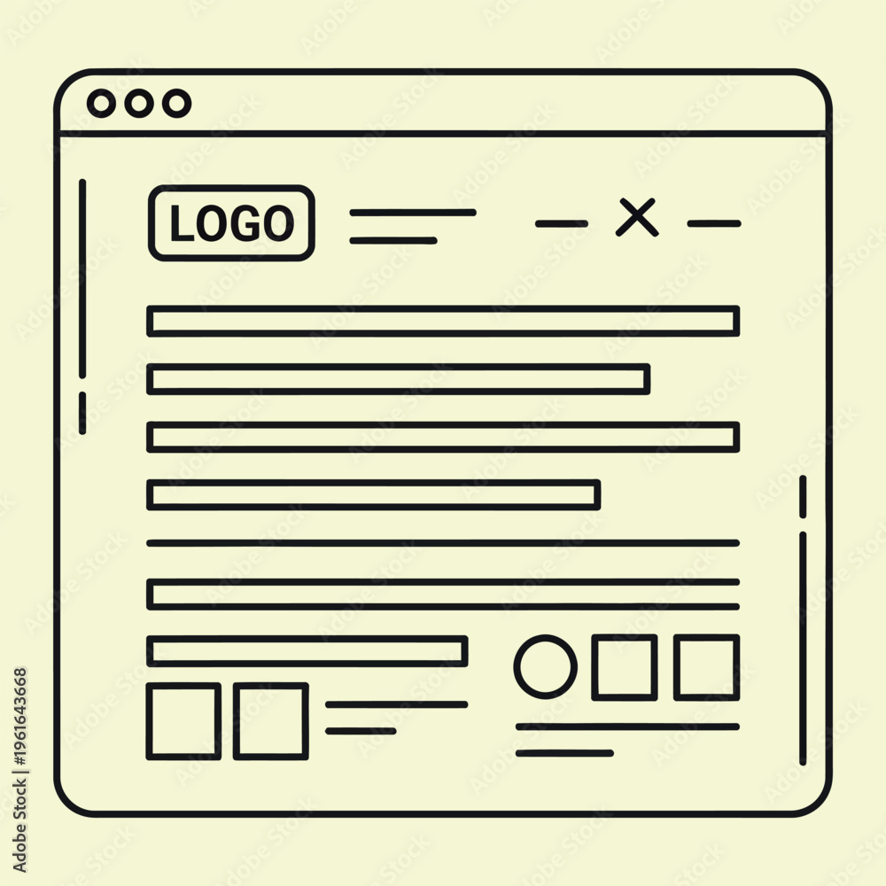 custom made wallpaper toronto digitalMinimal line web page with and placeholder text line minimal web page website wireframe simple black lines