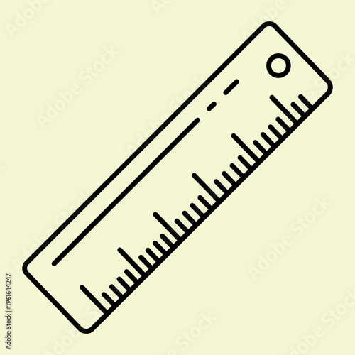 Wallpaper Mural Black line of a ruler on pale yellow background line black measurement tool Torontodigital.ca