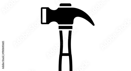 Black hammer with metal handle.