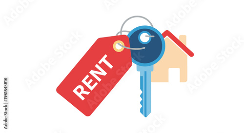 Key with rent tag house.