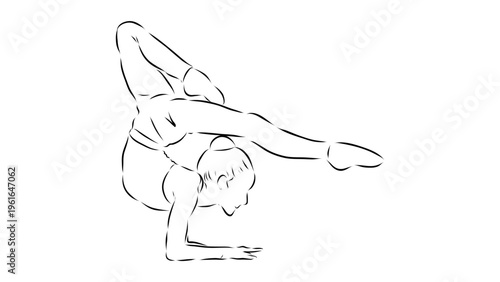 A minimalist vector illustration of a woman performing a yoga pose